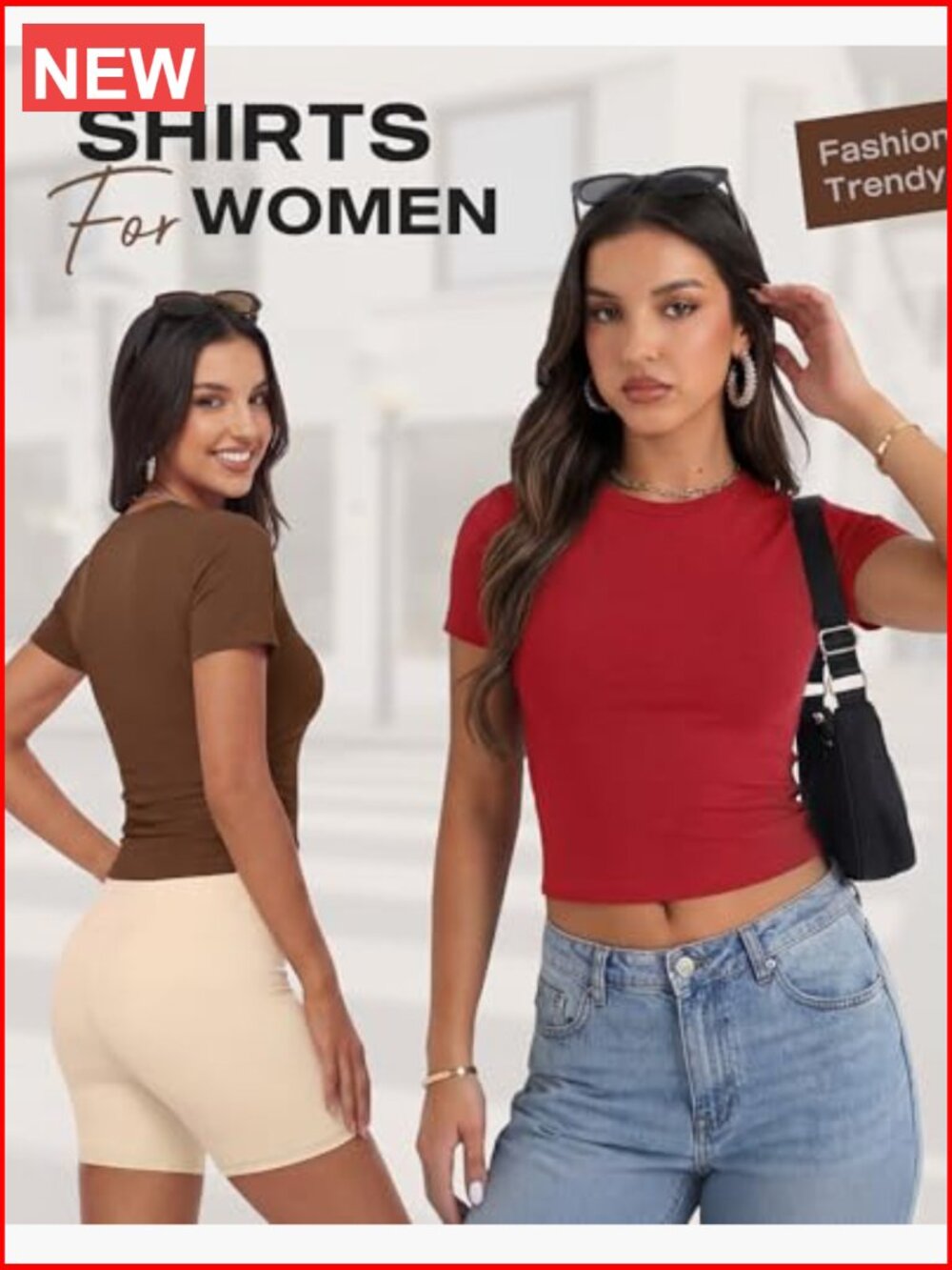 Slim Fit Crop Top Crew Neck Short Sleeve T-Shirt - Picture 4 of 7